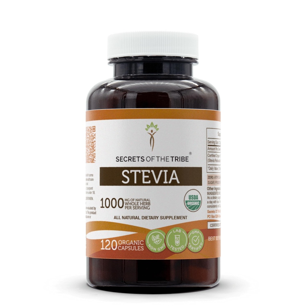 Stevia 120 kapslid , 1000 mg USDA orgaaniline stevia ( Stevia Rebaudiana ) Kuivatatud leht ( 120 kapslit )
