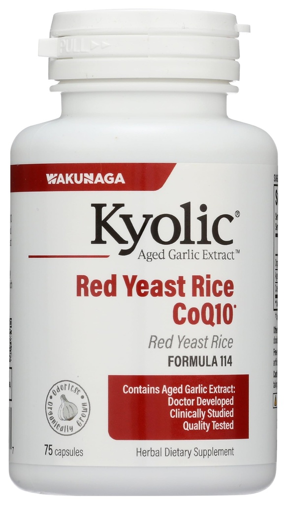 Kyolic Aged Garlic Extract Formula 114, Red Pärmi Rice CoQ10, 75 kapslit
