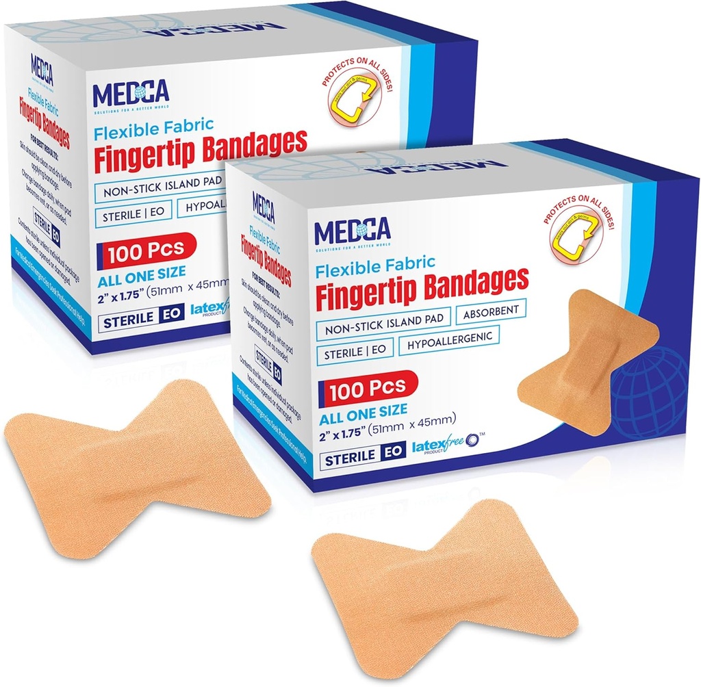 Flex Fabric Adhesive Bandages - sõrmede näpunäited sõrmede hooldamiseks ja haavade kaitsmiseks infektsioonide eest - (200 loend)