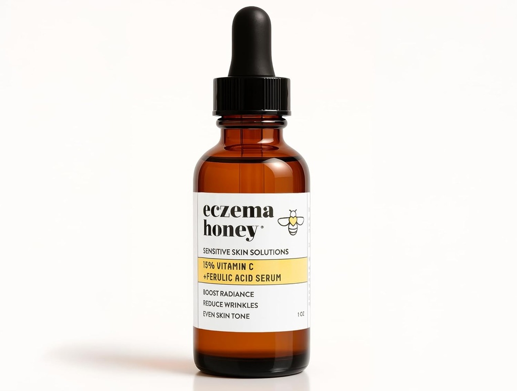 ECZEMA HONEY 15% C-vitamiini + feruüülhappe seerum - vananemisvastased nahahooldustooted - näoõli ekseemi, kuiva ja tundliku naha jaoks (1 Oz)