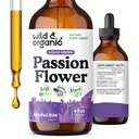 Wild & Organic Passion Flower Tinktuura - Mood Support - Calming Passionflower Supplement - Passiflora Incarnata Vedel Ekstrakt - Vegan, Suhkru Ja Alkoholivaba ürditilgad - 4 fl oz