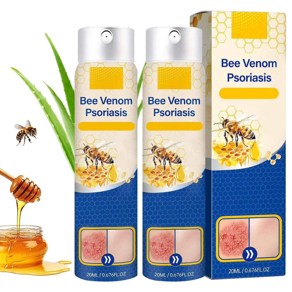 2 PsoriaHeal Bee Venom Psoriaas Ravi Spray, Psoriaas Relief Spray, Bee Venom Psoriaas Spray, Pure Natural Bee Venom Repair Spray, Bee Venom kõigile nahatüüpidele