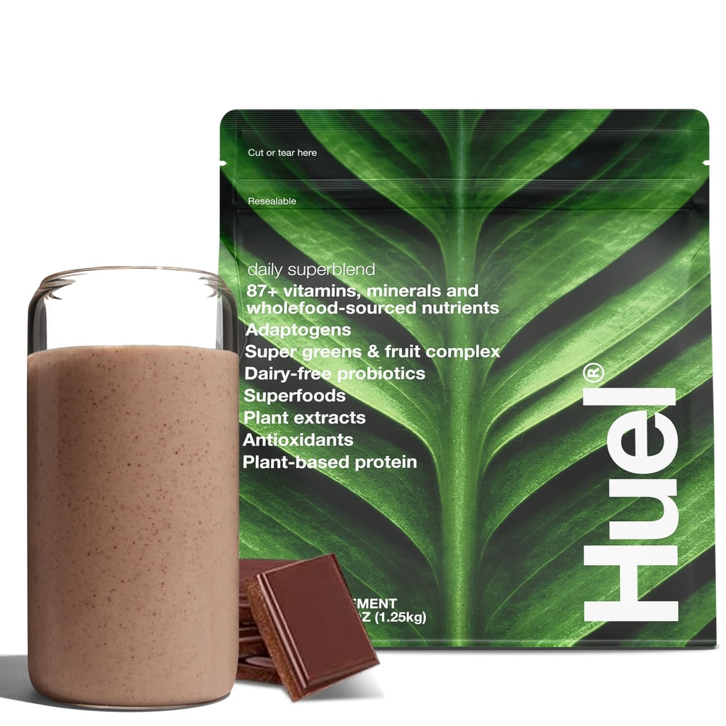 Huel Daily Superblend Chocolate Powder | 25g Plant Based Protein | Super Greens Powder | 87 Vitamins, Minerals, and Wholefood-Sourced Ingredients |19 Servings