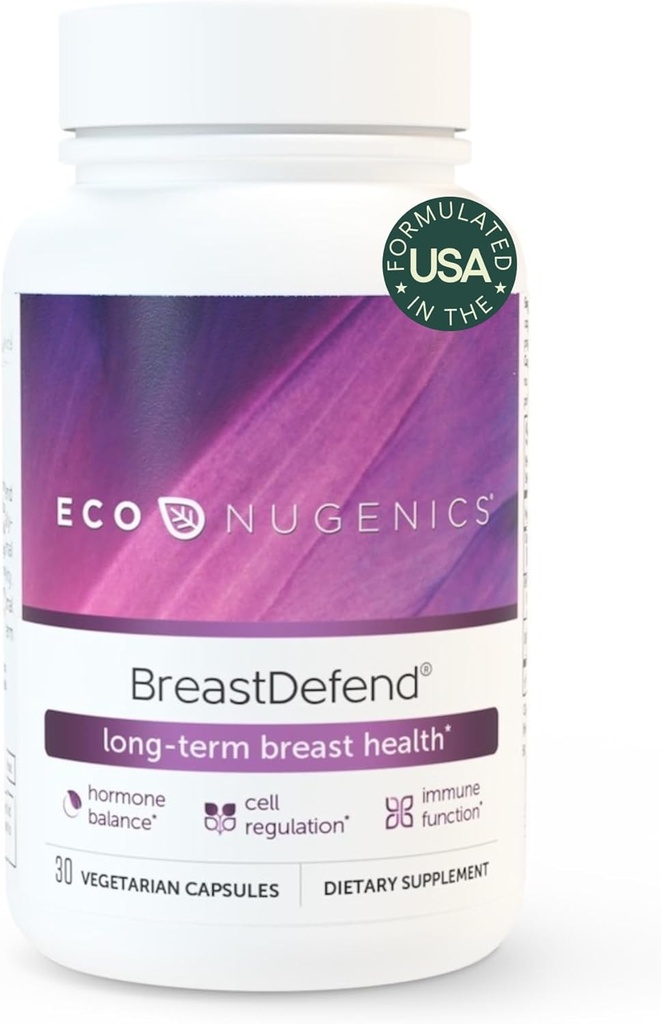 EcoNugenics Rinnakaitse DIM Täiendus Naiste Rindade Tervis, östrogeenhormooni tasakaalu, Immune Support - Kurkumiini, Reishi & Türgi Saba Seened, Quercetin, Astragalus - 30 kapslit
