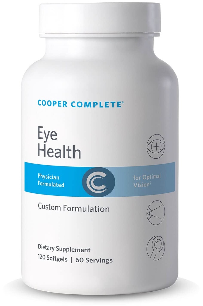 Cooper Complete - Eye Health Supplement - Lutein, Meso Zeaxanthin ja Zeaxanthin, vitamiin C & E - 120 Softgels per pudel. Pakk 2