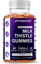 Vitamatic Milk Thistle Gummies - 10000 mg ekvivalenti serveerimise kohta (alates 50: 1 Extract 200 mg) - Maksa detox & Anti Oxidant Health - Min. 80% Silümariin Flavonoidid - 60 pektiinil põhinevat Gummies