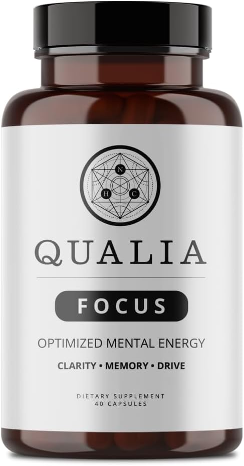 Qualia Focus Brain Booster Supplement | Võimas nootroopiline, mis on mõeldud jätkusuutliku vaimse energia, häire, kontsentratsiooni ja mälu pakkumiseks Ginkgo Biloba, L-Theanine Plus | 1 kuu pakkumine