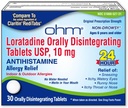 Ohm Loratadine 10 mg Allergia Meditsiin - Mitteuimastav kogu päeva allergia leevendamine, 24-tunnine antihistamiin, suu kaudu lagunevad tabletid, efektiivne leevendus, vanuses 6 ja kuni - 30