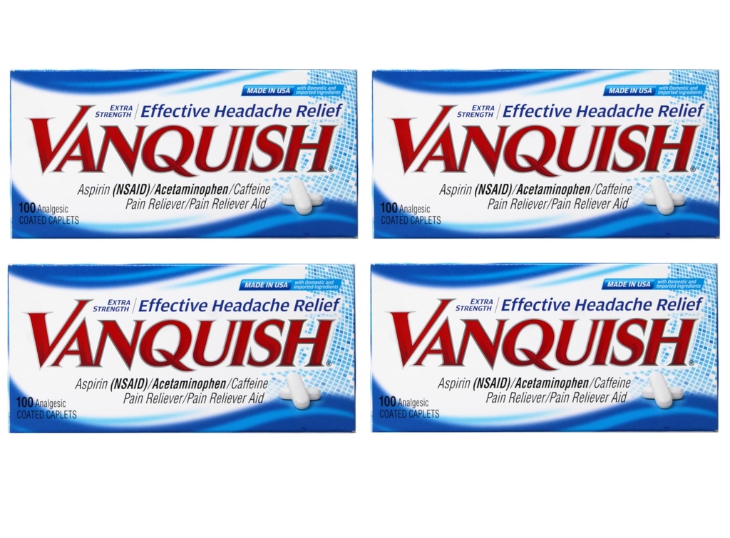 Vanquish Extra Tugevusvalu Reliever Caplets, 4 Count