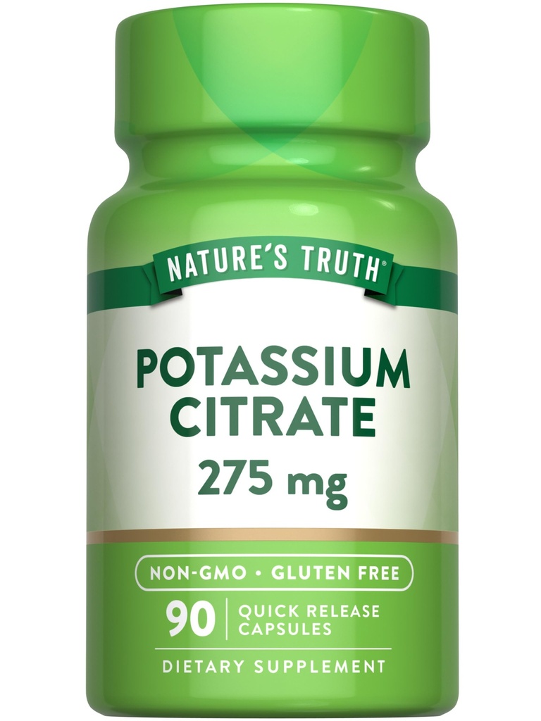 Looduse Tõde Kaaliumtsitraadi lisand | 275mg | 90 kapslit | Mitte-GMO & Gluteenivaba