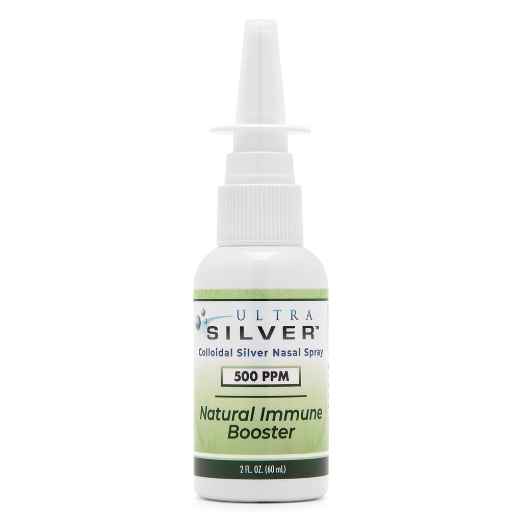 Ultra Silver® Colloidal Silver Nasal Spray | 500 PPM | 2 Ounce Vertikaalne Spray Pudel