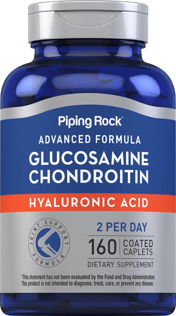 Torustiku kiviglükosamiin Kondroitiin | 160 kapslit | hüaluroonhappega | Naiste ja meeste toidulisand | Advanced Formula | Non-GMO, Gluteenivaba