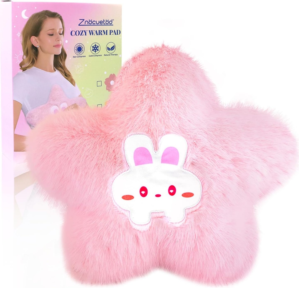 Mikrolaineahju küttepadi perioodiks krambid Valu leevendamine - mikrolaineahju küttepadi naistele, kellel on niiske soojuspakend kaela õlale Cute Pehme soe Kompressioon Hubane Pad Plush Star Valentines Kingitused tüdrukutele