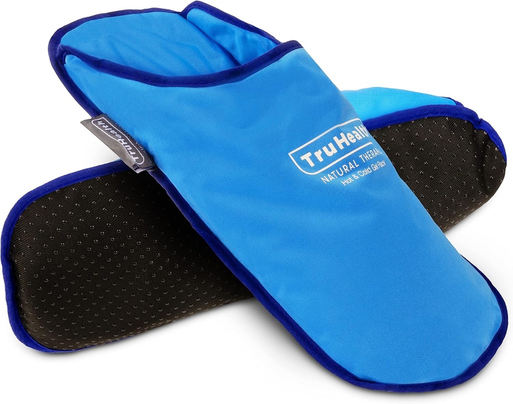 Ice Pack Slippers for Neuropathy Relief - 1 paar, Blue Vinyl Gel - Ice Pack Wraps & Cold Slippers for Swollen Feet Relief - Hot & Cold Therapy for Plantar Fasciitis & Burning Sensation