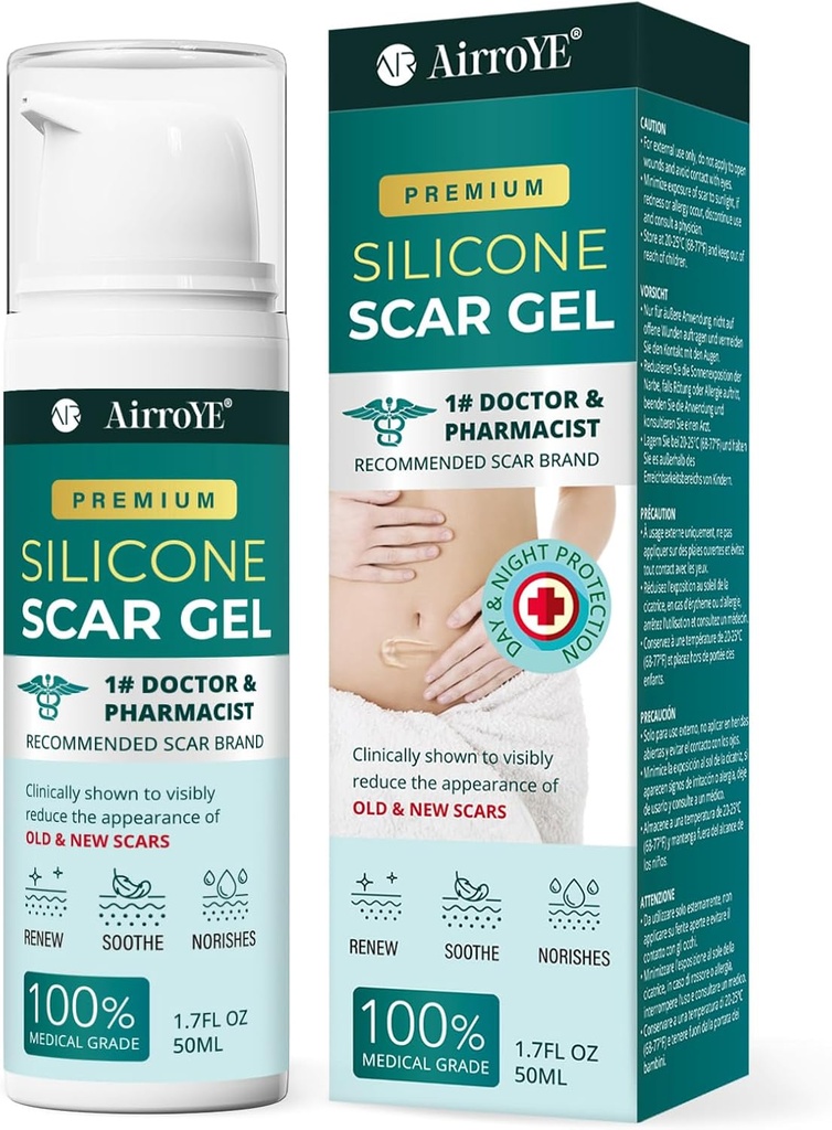 Silicone Scar Gel Stretch Mark: 100% Silicone Scar Cream - Eemaldage uued vanad naha armid 50 g