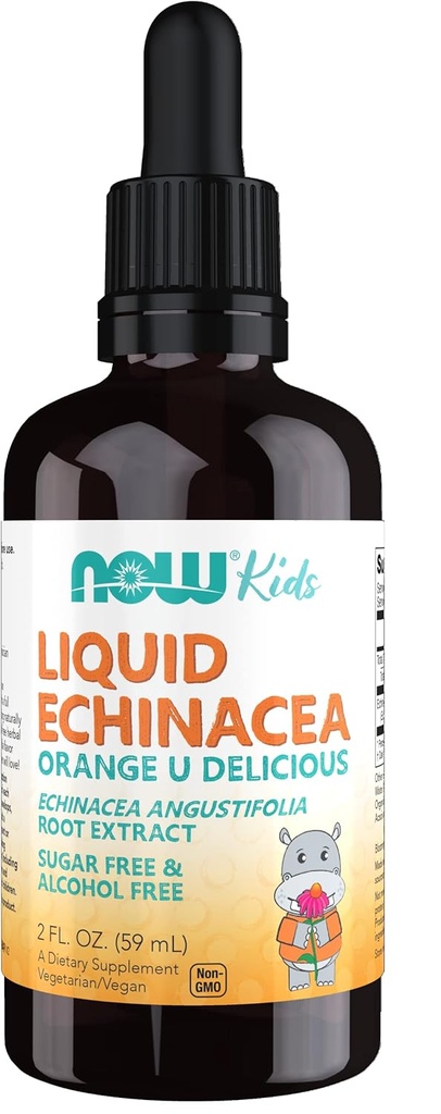 NOW Foods Supplements, Kids Liquid Echinacea koos Dropperiga, Immuunsüsteemi tugi, formuleeritud lastele, 2 Fl Ounce, pakend võib erineda