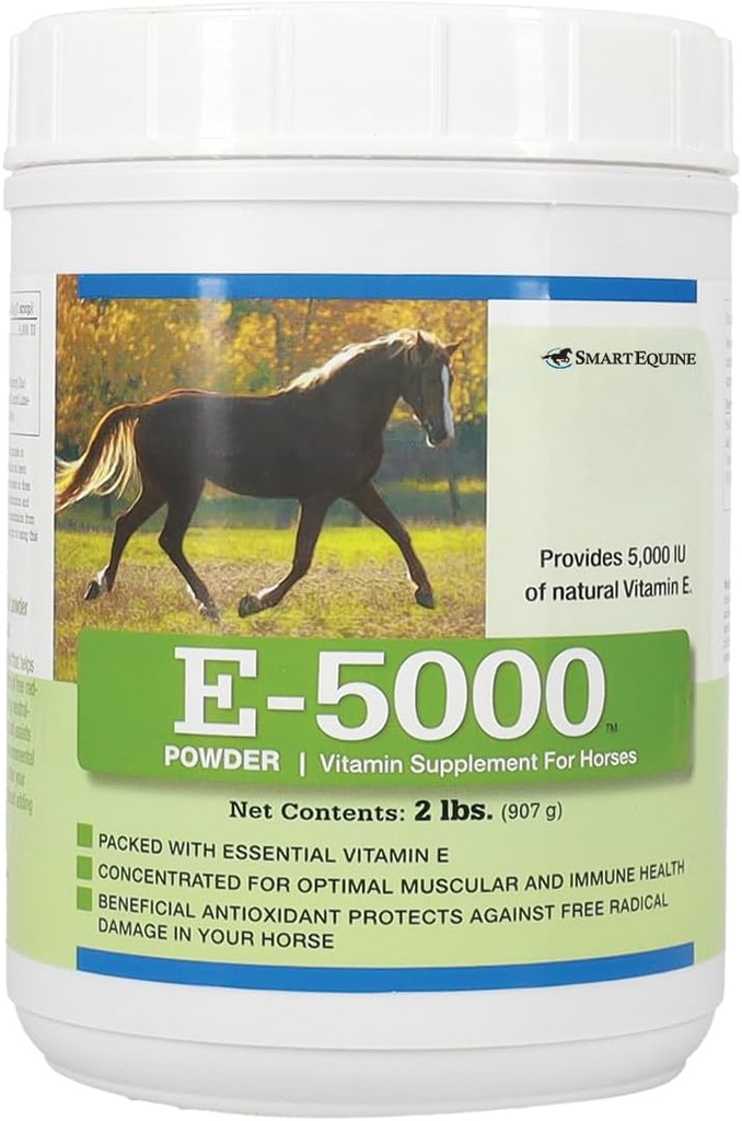E5000 Powder | E-vitamiin hobustele | Antioksüdandid Hobuse E-vitamiini lisandiga | Kontsentreeritud optimaalseks lihaste ja heaolu toetamiseks | 2 lb
