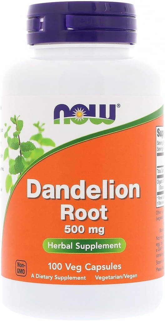 NOW Dandelion Juur 500mg, 100 kapslit (3. pakendis)