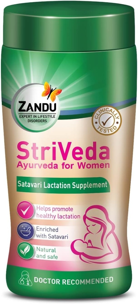 BHM StriVeda Satavari laktatsiooni lisand rinnapiima pakkumise suurendamiseks, 210 g, arst soovitatav, looduslik ja ohutu