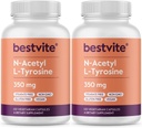 BESTVITE N-atsetüül L-türosiin 350 mg (NALT) (240 kapslit) (120 x 2) - Steaate ei ole - mitte GMO - gluteenivaba