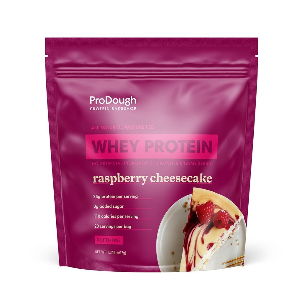 ProDough Gourmet Whey Isolaat Hüdrolüüsitud Valgu Pulber Loksutamiseks Mix- Lihtne Digest Enzyme Blend, 25 g Valku Serving, Looduslikud Koostisosad, Gluteenivaba, Keto Sõbralik (Rasberry Cheesecake)