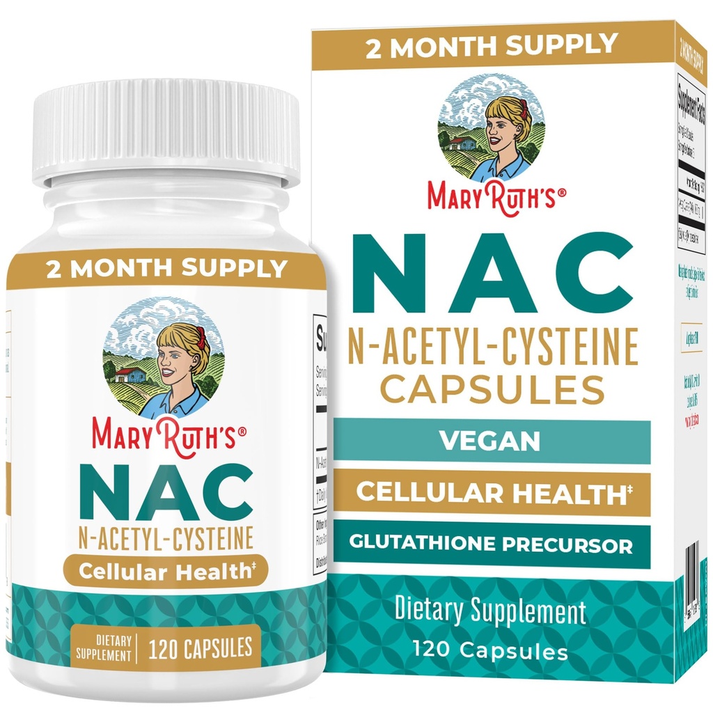 MaryRuth Organics NAC Supplement N-Acetyl Cysteine | 2 Month Supply | NAC 1000mg per Serving | Vegan Kapslid | Glutamiini Prekursor | Aminohape | Non-GMO | Gluteenivaba | 120 Count | 60 Servings