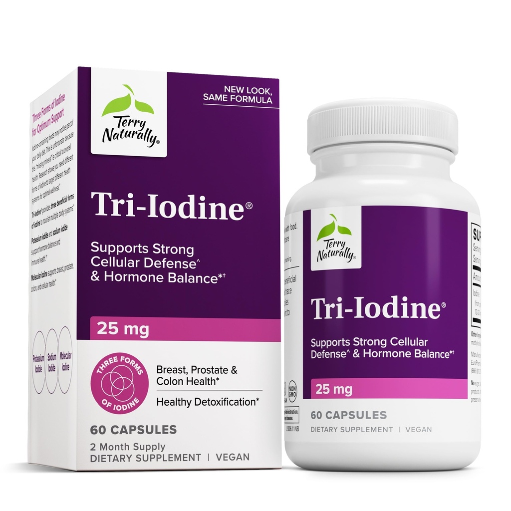 Terry loomulikult trijood - toidulisand rinna ja eesnäärme tervise toetamiseks - tervislik kilpnäärme funktsiooni lisatoetus - 25 mg, 60 kapslit
