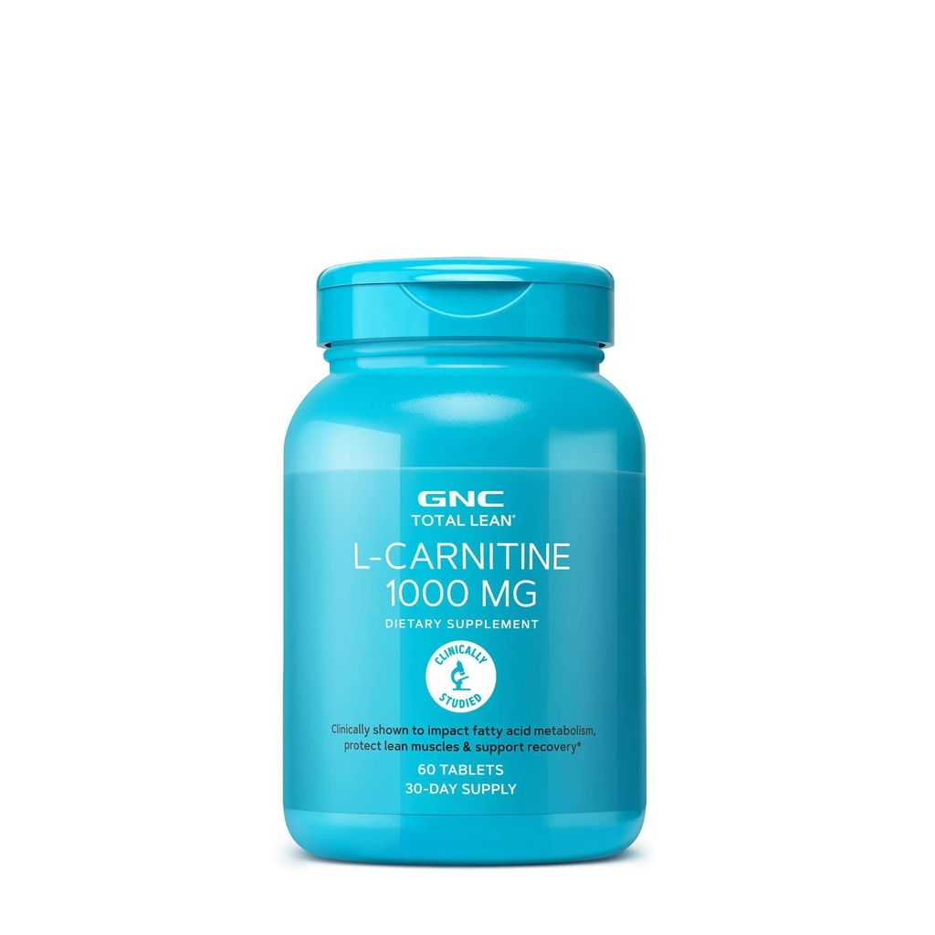GNC Kokku Lean L-karnitiin 1000mg, 60 tabletti, toetab taastumist ja Lean lihaste kasvu