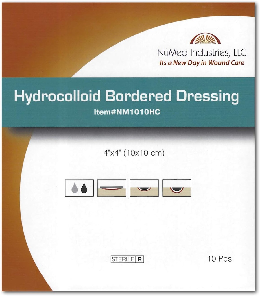Hydrocolloid Borderd Dressing 4x4 10/Box