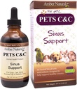 Amber NaturalZ Pet C & C Taimne täiendus koertele, kassidele, lindudele, merisigadele ja küülikutele | Lemmiklooma taimsed toidulisandid tervislikele siinustele | 4 vedelat klaaspudelit | Valmistatud USA-s