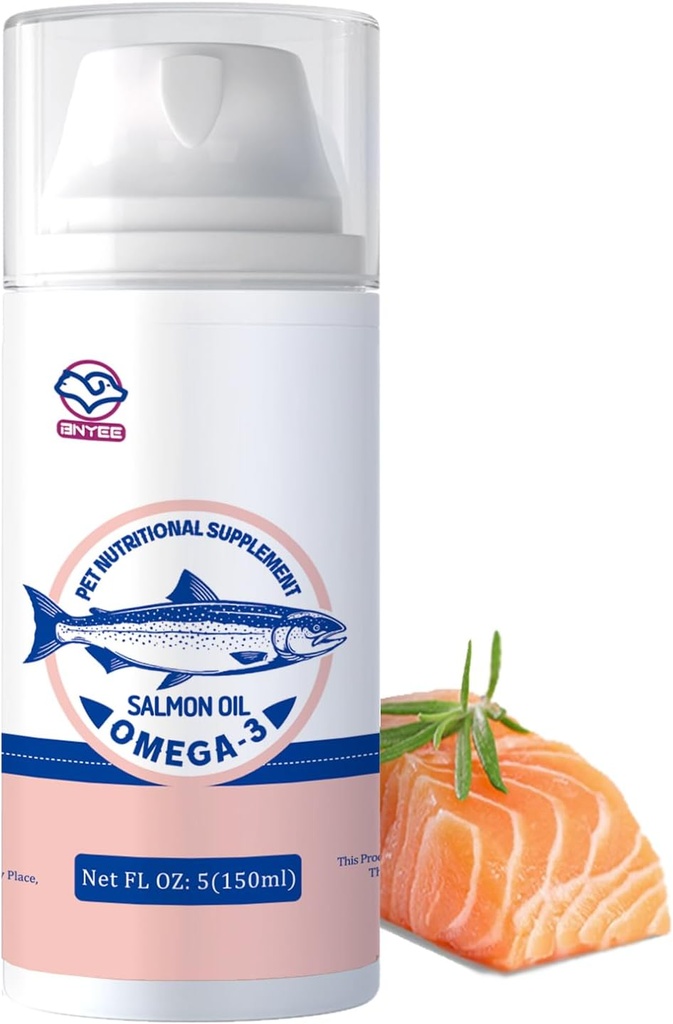 Looduslik lõhe kalaõli väikestele koertele ja kassidele -3X Omega 3 naha ja karva tugi - kontsentreeritud emulgeeritud toidulisand lemmikloomadele - looduslik EPA + DHA rasvhapped liigese funktsiooni, immuunsuse ja südame tervise jaoks
