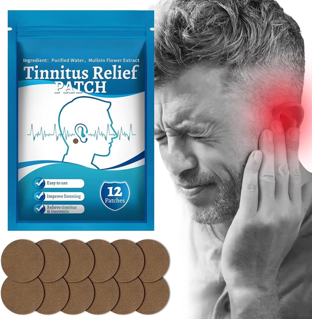 Tinnitus Relief Patches, Natural Taimne Tinnitus Relief Ravi Kõrva plaaster, Kõrva helin, Kõrvavalu, Abi kuulmislangus ja Kaitse Kõrva Tervis, 12Pcs (1 Pack)