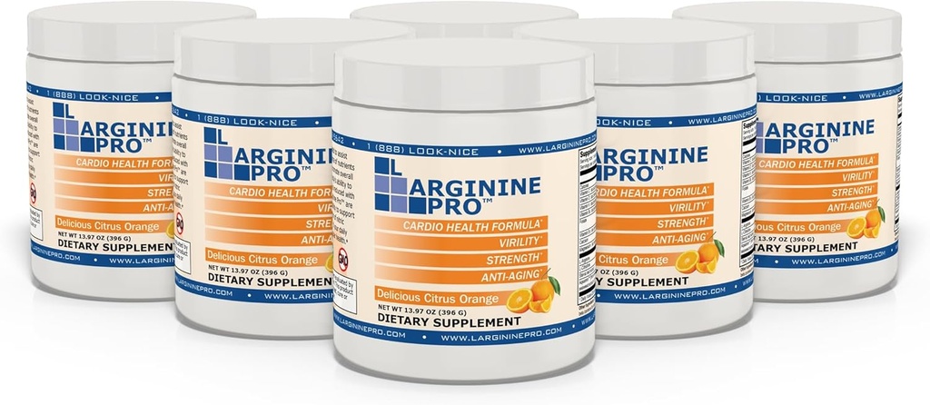 L-ARGININE PRO | 5500mg L-arginiin Plus L-tsitrulliin 1100mg Orange Powder Drink Mix Supplement suurendada lämmastikoksiidi tootmine