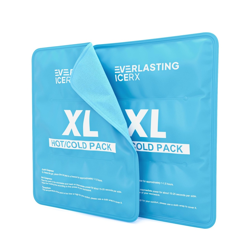 Korduvkasutatav jääpakend vigastuste korral | 11" x 14,5" - 2 Pack XL | Kuum ja külm pakend | Suur jääpakend seljavalu leevendamiseks, pehmed jääpakid korduvkasutatavad, paindlikud külmutamisel