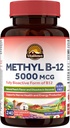 Vitalitown Vitamiin B12 (metüül B12) 5000 mcg, täielikult bioaktiivne vorm, energiatootmise toetamine, looduslik virsikumaitse, nullsuhkur, 240 kiiresti lahustuvat tabletti