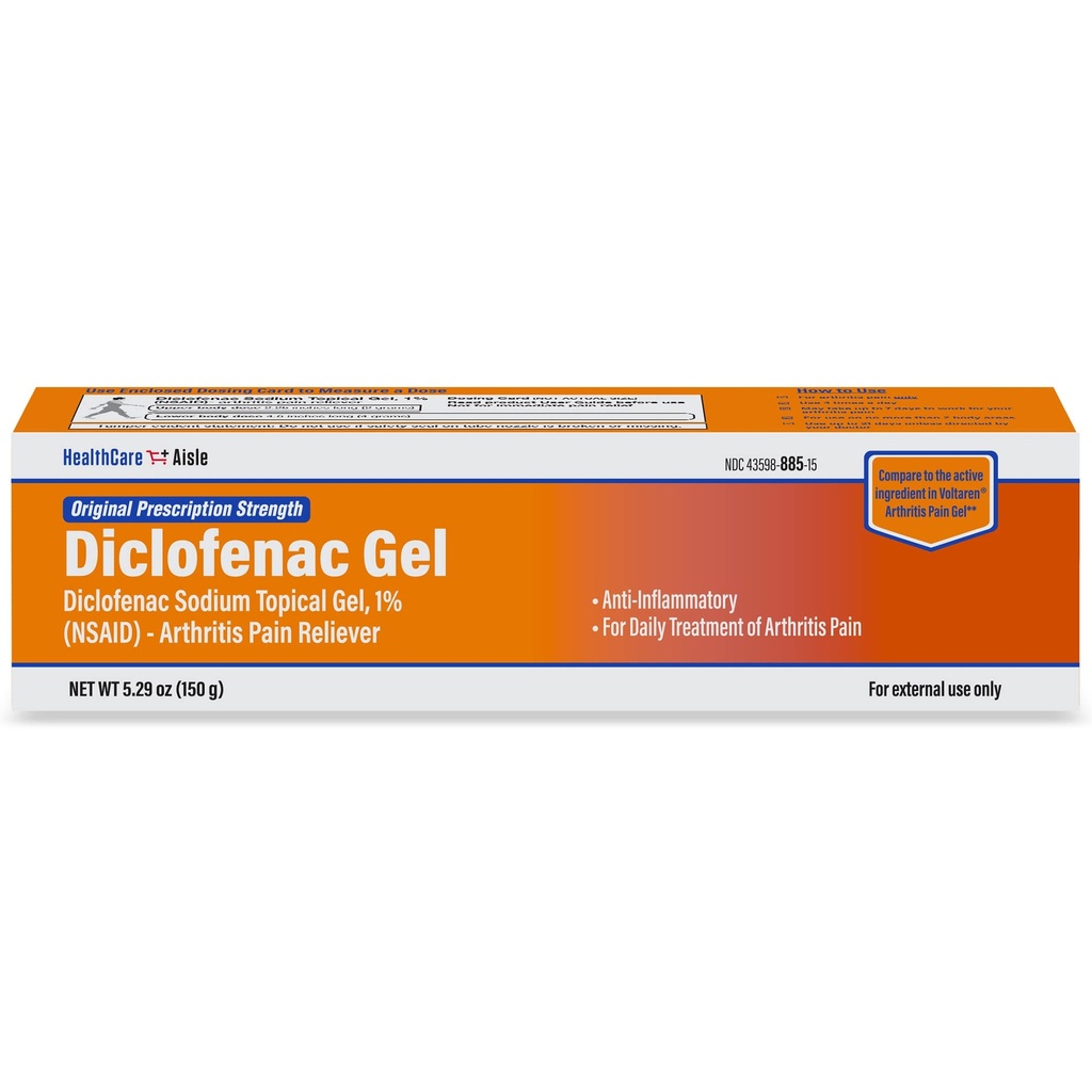 HealthCareAisle Diklofenaki geel, 1%, artriidi valu leevendamine - 150 g toru - originaal retsepti tugevus (NSAID)