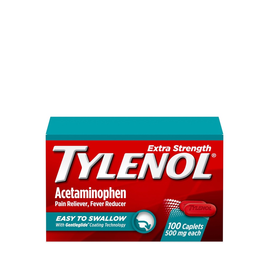 Tylenol Extra Tugevus Lihtne neelata Acetaminophen, Valu Reliever & Palaviku Vähendaja kaetud kapslid täiskasvanutele Gentleglide Technology, 500 mg Extra Tugevus Atsetaminophen, 100 ct