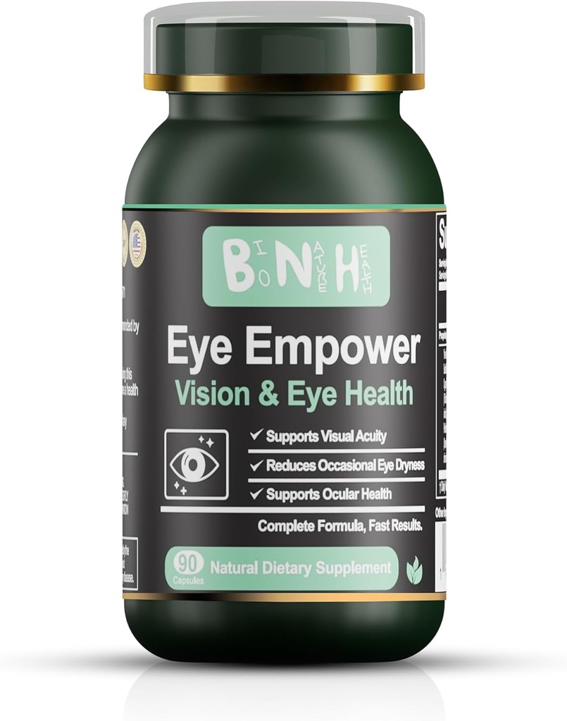 Silma Empower - Sinine valgus - Blurry Vision - Kaitse kuiva ärritatud sügelevate silmade eest - Ujujad - Väsimus - Silma ja makulaarse tugi - Degeneratsioon - Tõestatud toitained - Võrkkesta ja sarvkesta - 90 krahv