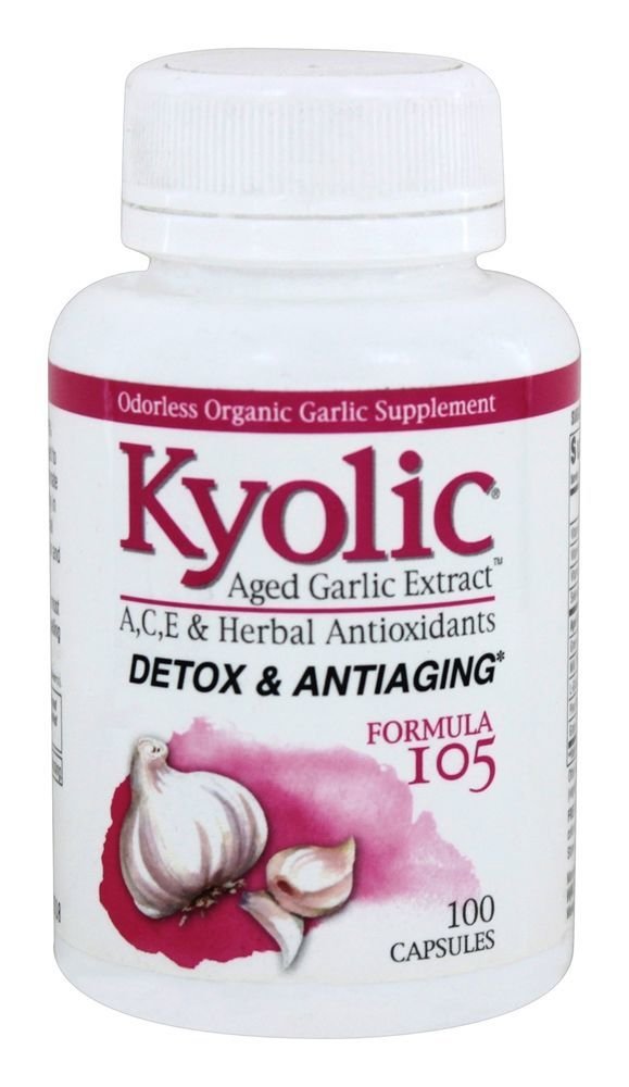 Kyolic Aged Garlic Extract Formula 105, Detox and Anti-Aging, 100 kapslit (pakendamine võib varieeruda)