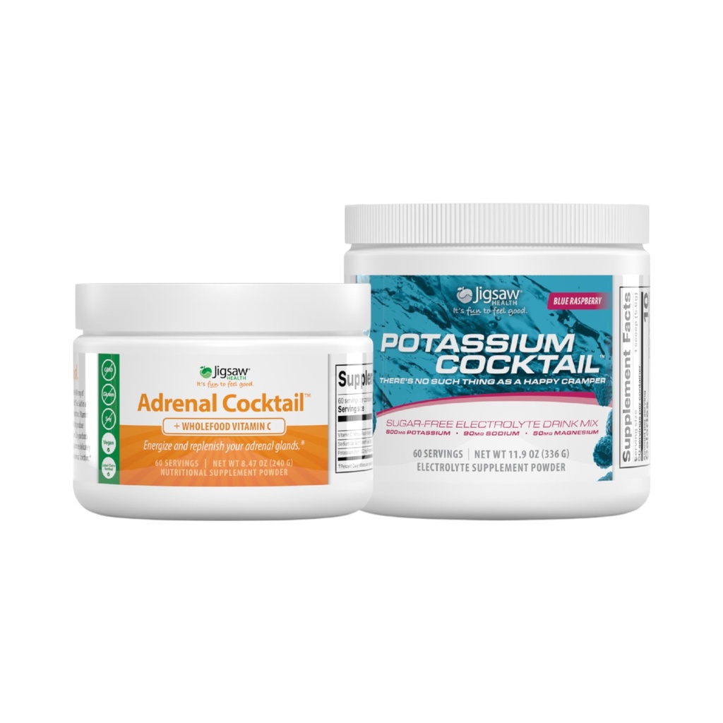 Jigsaw Health Bundle | neerupealiste kokteil, 60 serveerimist (Jar) ja kaaliumkokteil (sinine vaarika), 60 serveerimist (Jar)