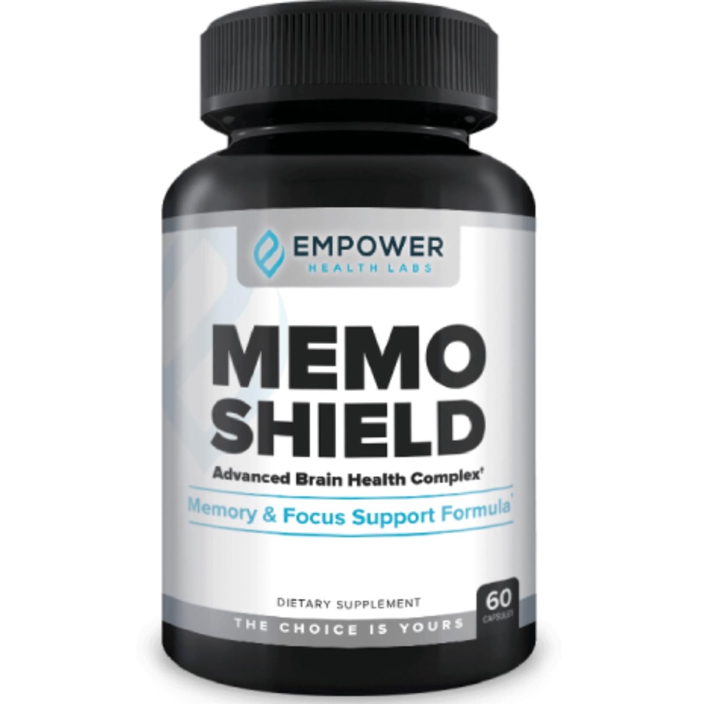 MemoShield Brain Health Supplement – Advanced Memory Support Lion's Mane, Bacopa Monnieri ja Ginkgo Biloba – Kognitiivne funktsioon ja aju tervise valem – 60 kapslit