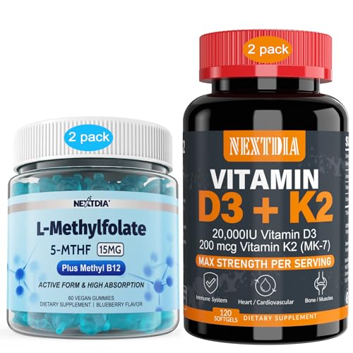 Vitamiin D3 20 000 RÜ + K2(MK7) 200mcg, L-metüülfolaat 15mg ja metüül B12 kummikummid