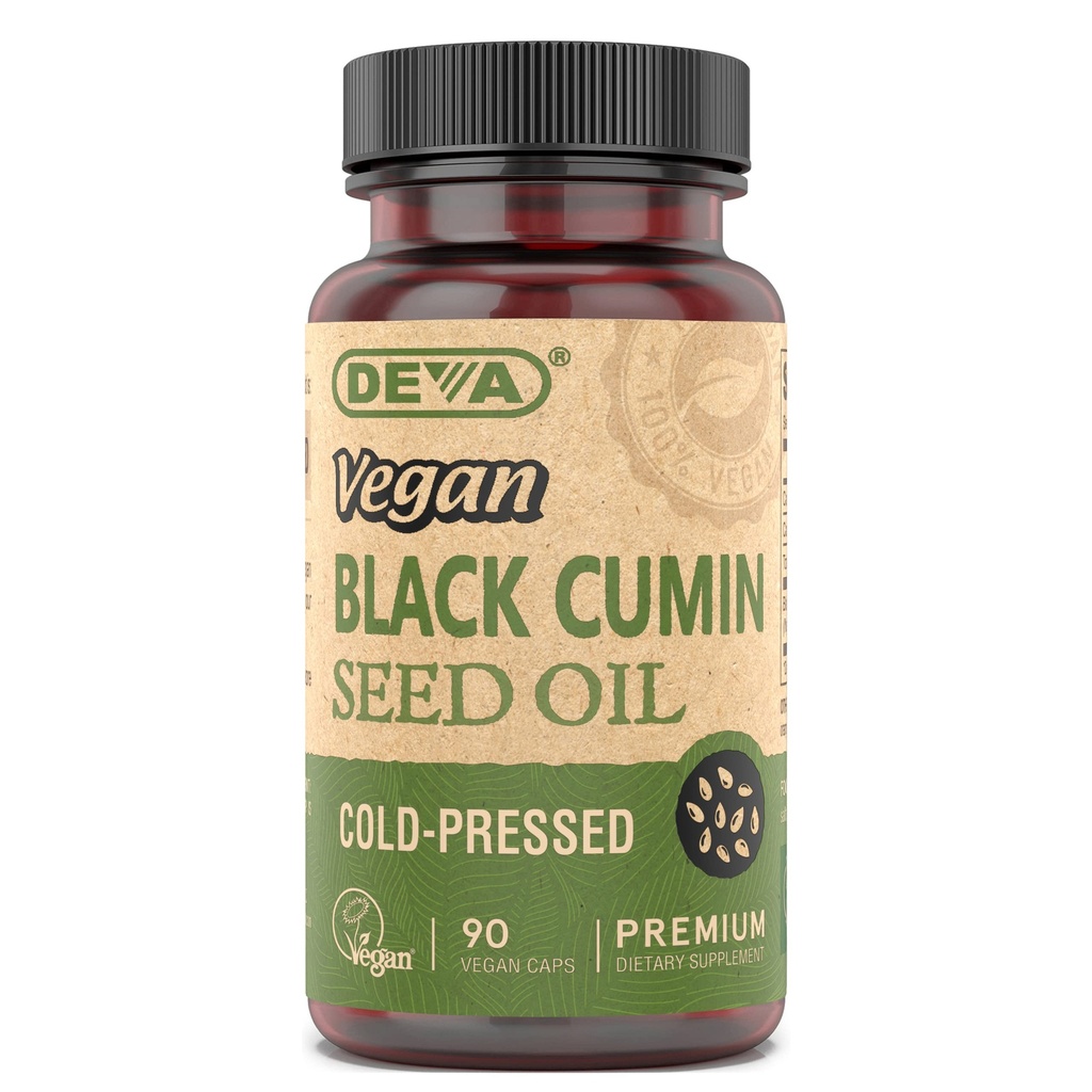 Deva Vegan Nutrition Black Cumin Seed Oil, külmpressitud, rafineerimata, 90 kapslit (3 pakendis)