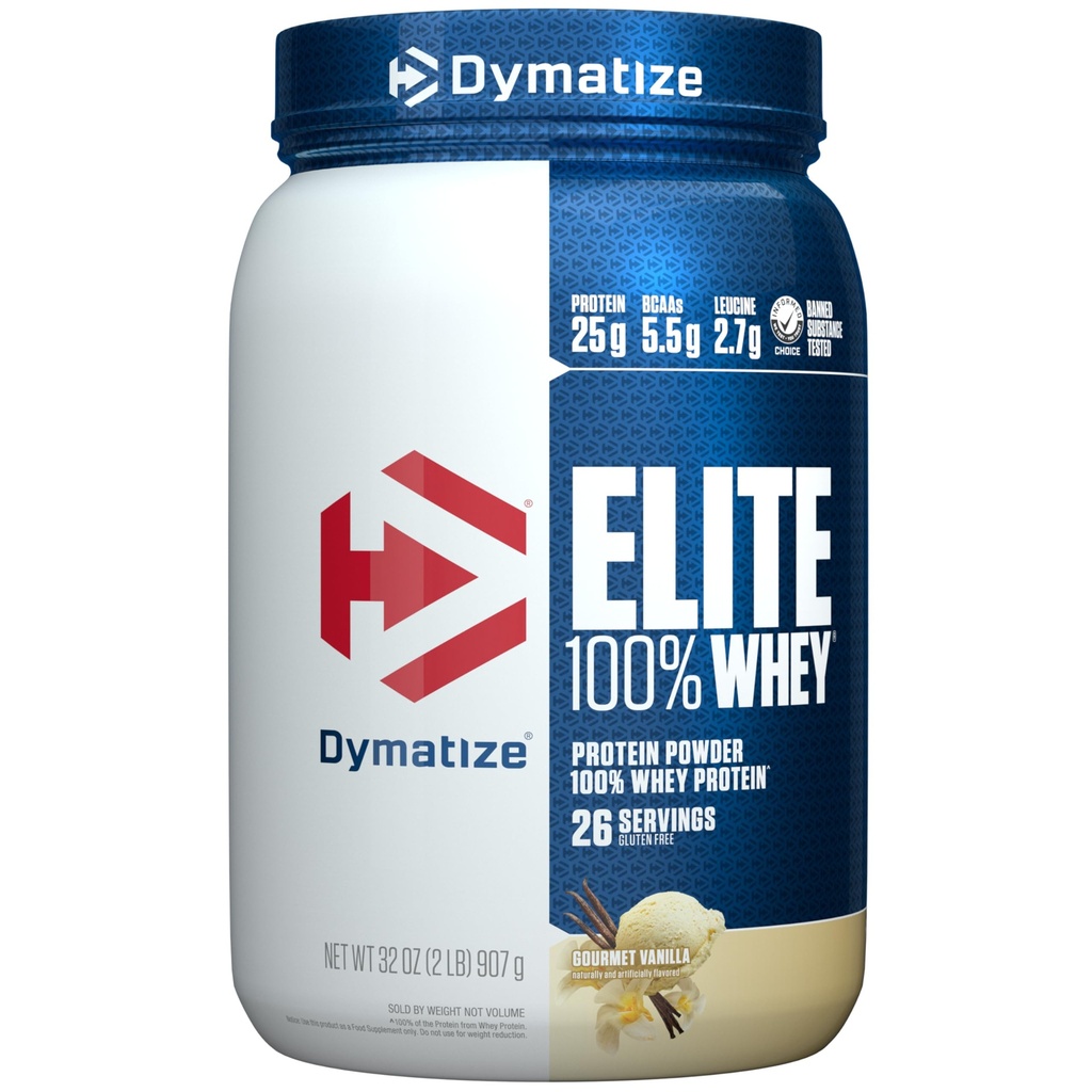 Dümatiseerida Elite 100% vadakuvalgu pulber, L-leutsiin, kiire imendumine ja kiire seedimine optimaalseks lihaste taastamiseks, Gourmet Vanilla, 32 Oz