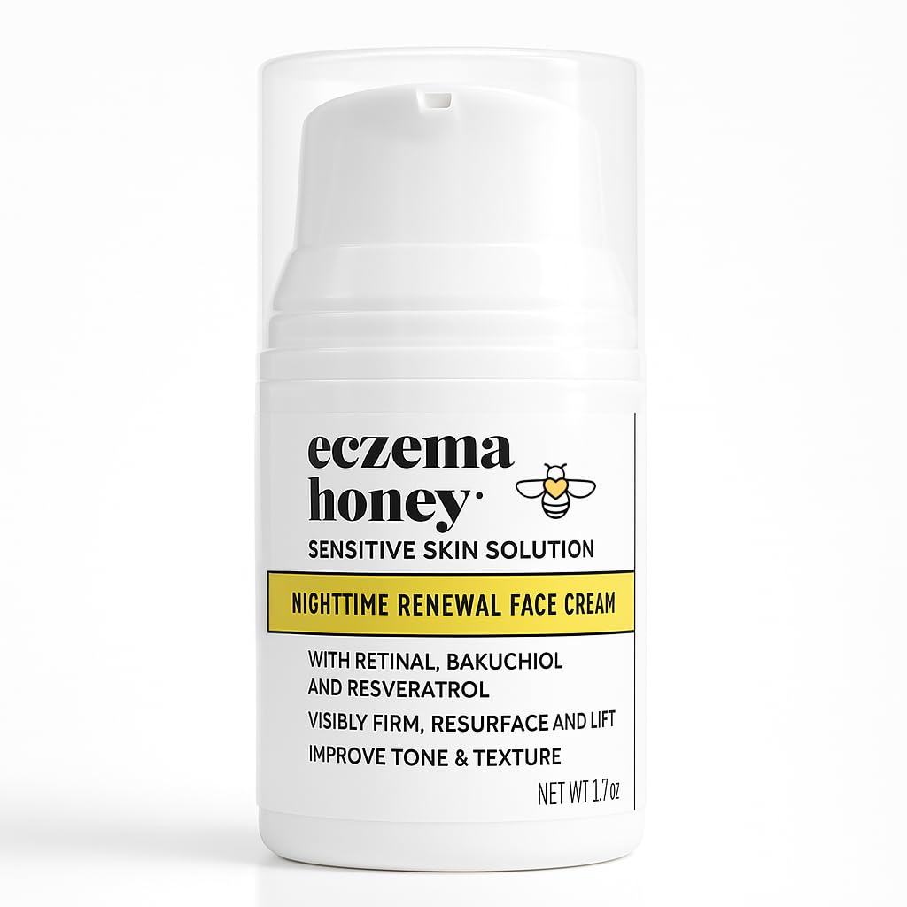 ECZEMA HONEY kontsentreeritud öösel uuenev näokreemi - vananemisvastased nahahooldustooted - lõhnatu näo niisutaja ekseemi, kuiva ja tundliku naha jaoks (1,7 Oz)