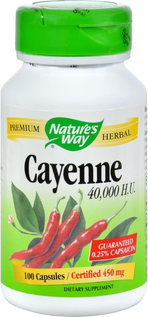 Nature's Way Cayenne ja Pepper 450 Mg kapslid, 100 krahv