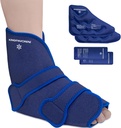 KingPavonini Ankle Jalgade Jääpakend nihkunud hüppeliigese ja kirurgia taastamiseks, korduvkasutatavad geelijääpakendid jalgade vigastusteks, Plantar Fasciitis, Achilleuse tendoniit, kuum / külm ravi (1 Wrap + 4 Gel Packs)