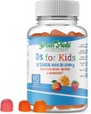 Greenfield Nutritions Halal D3-vitamiin lastele – 1000 RÜ – 90 Gummies | Näritavad lapsed D-vitamiini lisand toetab luude ja immuunsüsteemi | Mitte-GMO, želatiinivaba, gluteenivaba