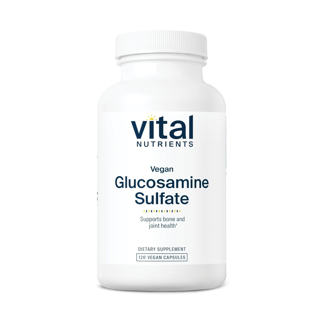 Elutähtsad toitained Vegan Glükoosamiinsulfaat 750mg | Tervislik kõhre, liikuvus ja ühine tugilisand | Glükosamiini taimsed allikad | Gluteen, piimatooted, sojavaba | Mitte-GMO | 60 kapslit