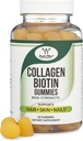 Naiste kollageenkummid toetavad vananemist (maksimaalne tugevus - täiustatud biotiini, C-vitamiini, tsingi ja E-vitamiiniga (Longevity for Women and Men) 60 juuste, naha ja küünte vitamiinid (Non-GMO) kahekordse puiduga